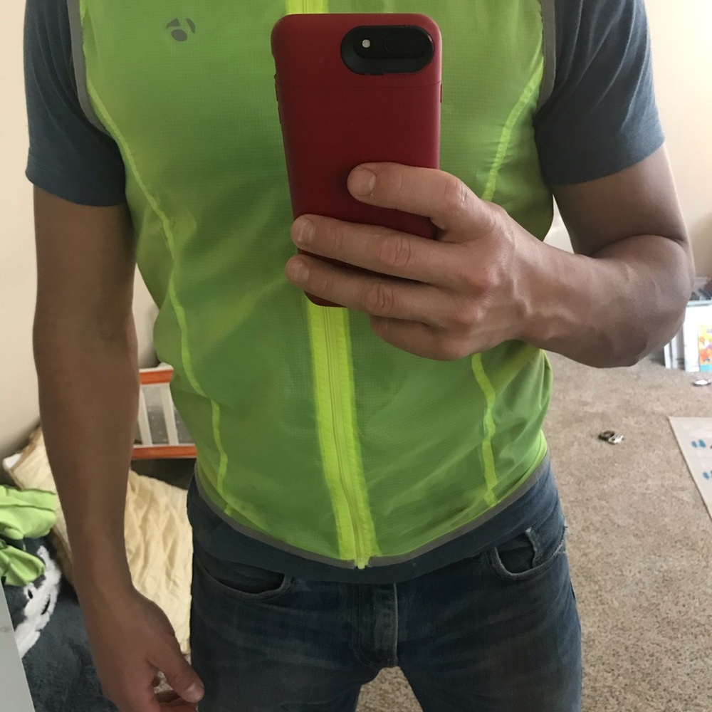 Bontrager high visibility cycling jacket.